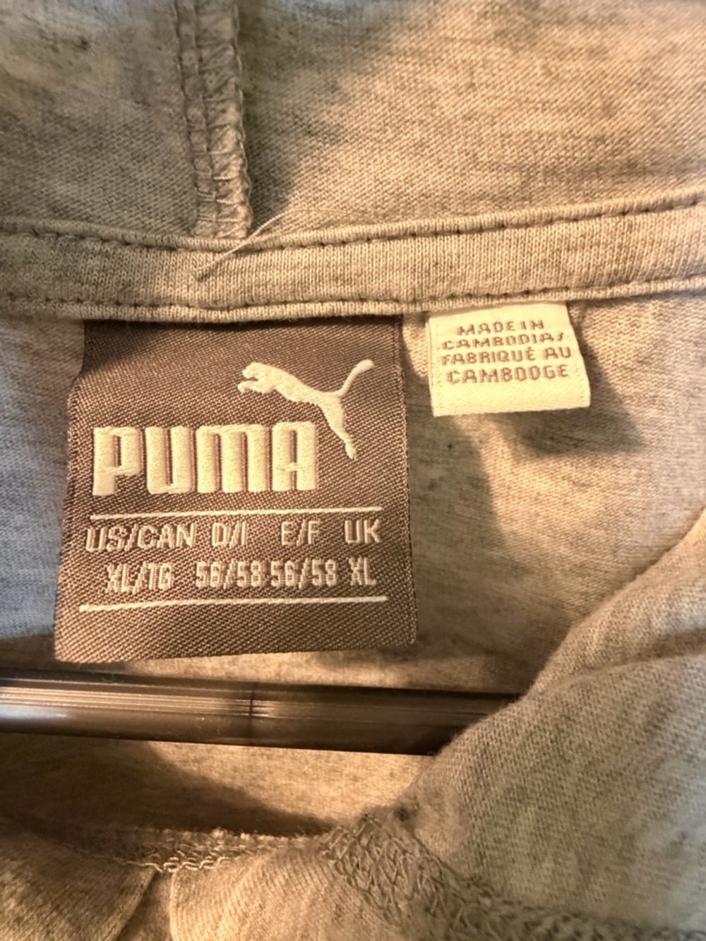 Puma Light Gray Pullover Hooded Sweatshirt with Logo - Picture 2 of 6